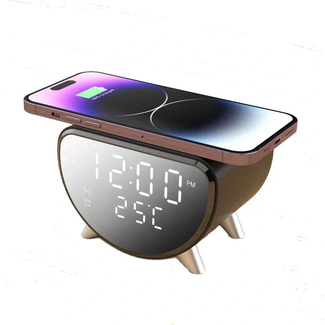 4K HD WiFi Mini Camera Clock | Wireless Charging, Motion Detection & Ideal for Home and Office Security