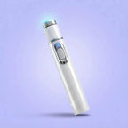 Blue light laser facial pen with glowing blue tip