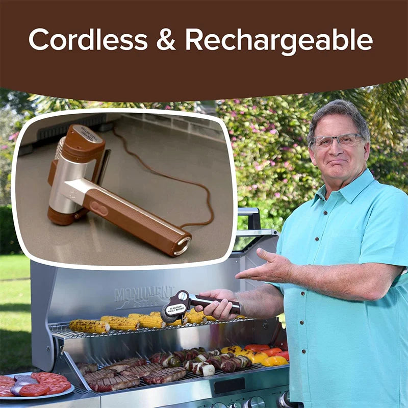 Cordless Electric Grill Cleaner | Bristle-Free, LED Spotlight & Fast 350 RPM Cleaning for Effortless Grill Maintenance