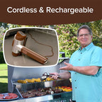 Cordless Electric Grill Cleaner | Bristle-Free, LED Spotlight & Fast 350 RPM Cleaning for Effortless Grill Maintenance