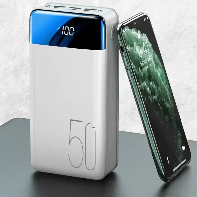 50K mAh Ultra Capacity Power Bank | Super-Fast Charging, Portable Design for All Devices on the Go