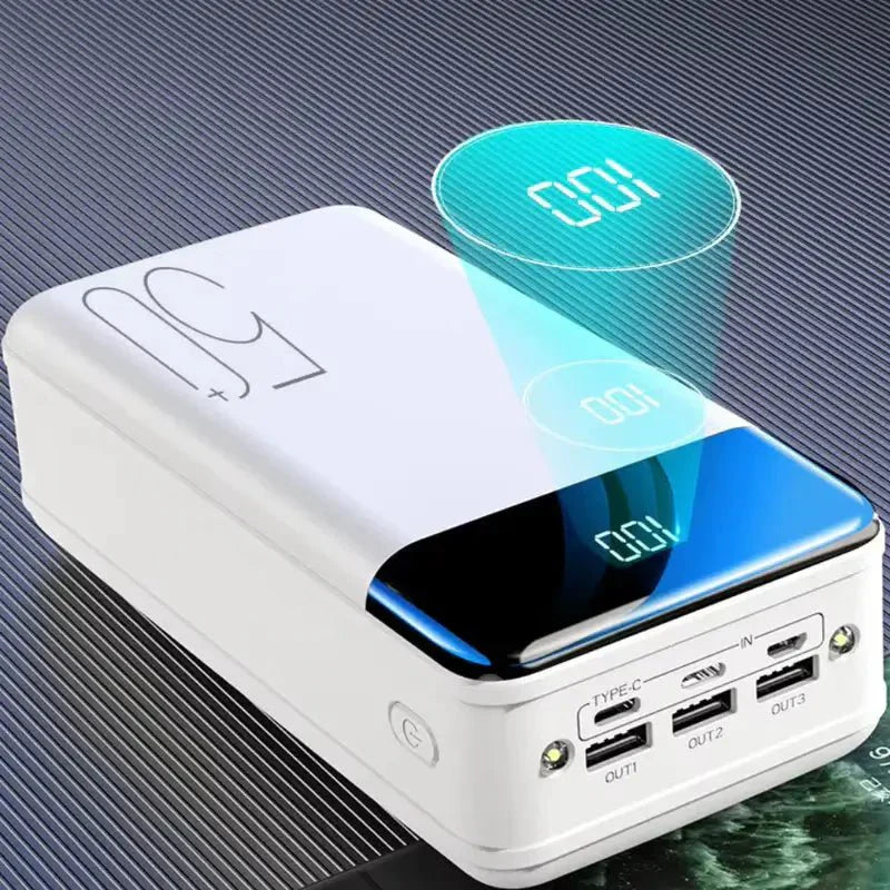 50K mAh Ultra Capacity Power Bank | Super-Fast Charging, Portable Design for All Devices on the Go