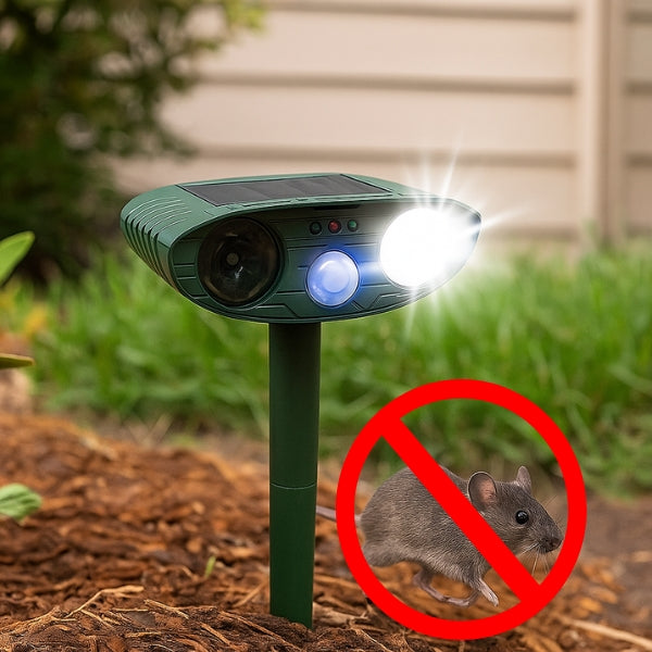 Ultrasonic Outdoor Mouse Repeller | Solar Powered, Waterproof & Chemical-Free for Home and Garden Use