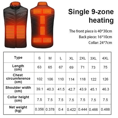 Unisex Heated Vest – Adjustable  Heating Levels