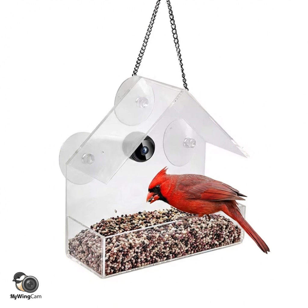 MyWingCam™ Bird Feeder with Camera 1080P HD | Wireless Bird House with Camera for Outside – Window or Hanging Bird Feeder Cam with Night Vision, Audio & Free App – Live Bird Feeder Cam