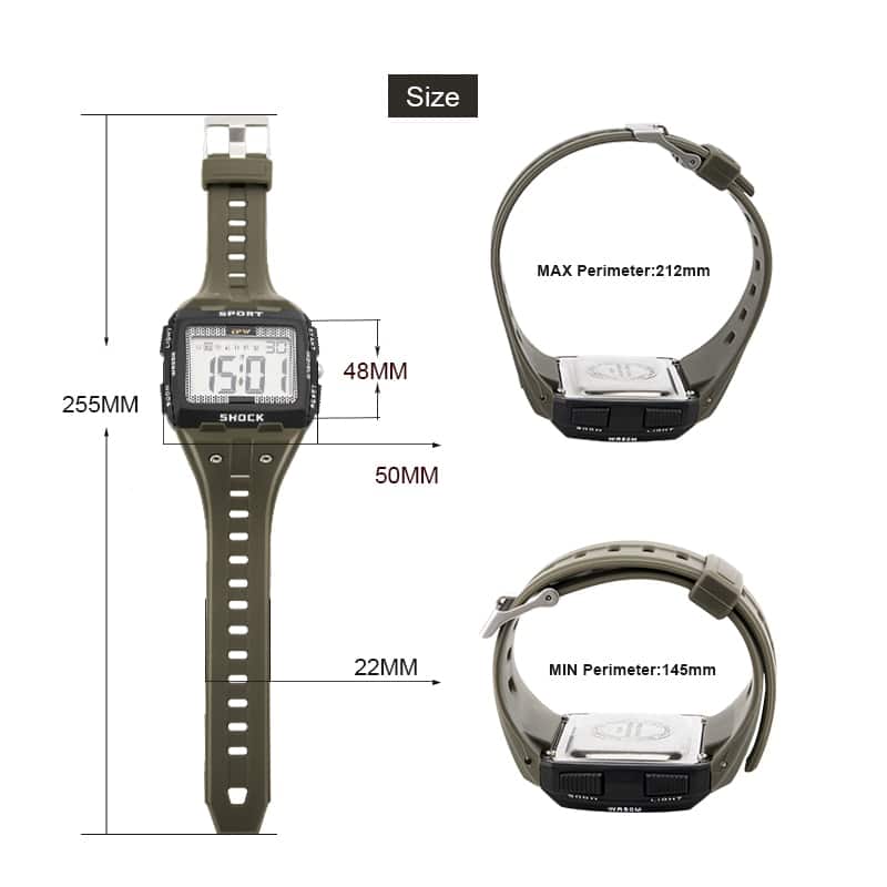 Large Numbers Digital Sports Watch | Waterproof, Multifunctional with Alarm & Chronograph for Athletes and Outdoor Enthusiasts