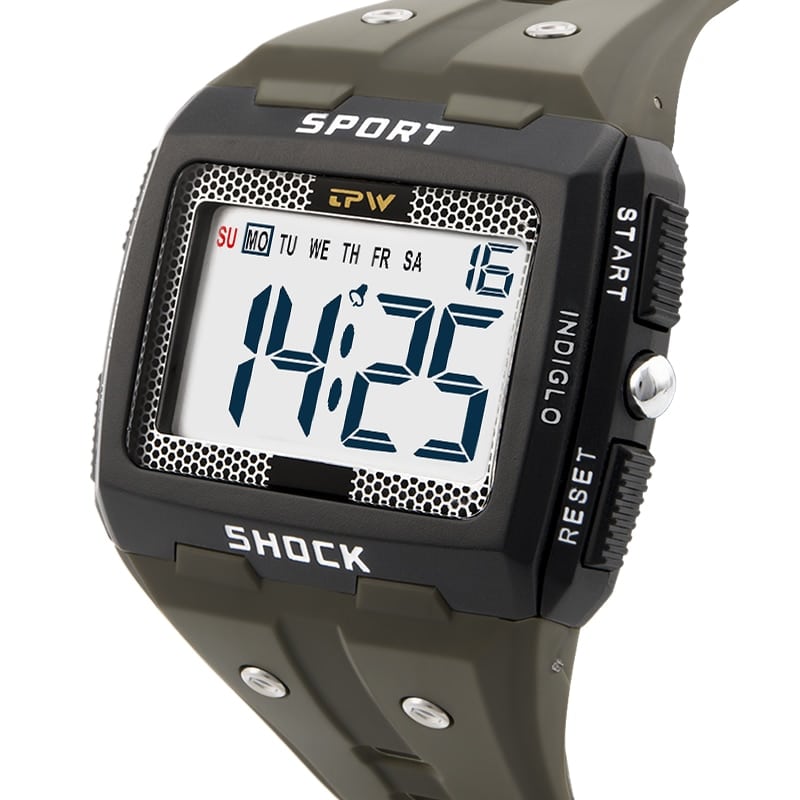 Large Numbers Digital Sports Watch | Waterproof, Multifunctional with Alarm & Chronograph for Athletes and Outdoor Enthusiasts