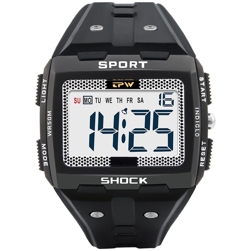 Large Numbers Digital Sports Watch | Waterproof, Multifunctional with Alarm & Chronograph for Athletes and Outdoor Enthusiasts