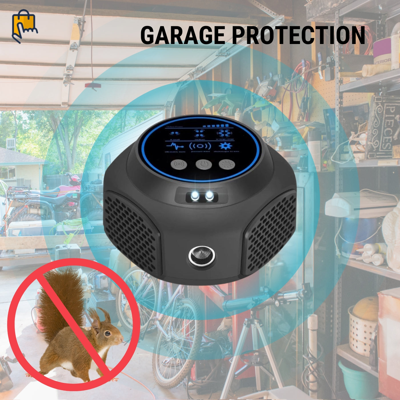 Smart Squirrel Indoor Repeller | 360° Coverage, Ultrasonic Technology & Safe for Home Use