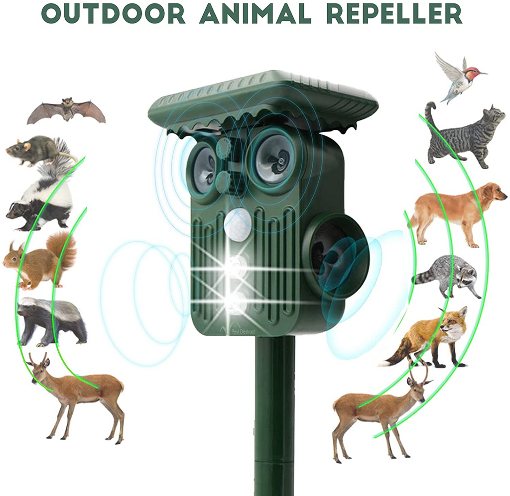 Ultrasonic Solar Deer Repeller | 5 Adjustable Modes, Waterproof & Eco-Friendly for Home Gardens and Yards