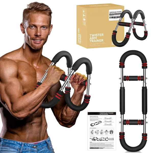 Twister Arm Trainer | Multi-Functional Strength Bar for Chest, Arms, Abs & Shoulders | Portable Home Gym Equipment