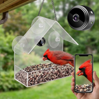 MyWingCam™ Bird Feeder with Camera 1080P HD | Wireless Bird House with Camera for Outside – Window or Hanging Bird Feeder Cam with Night Vision, Audio & Free App – Live Bird Feeder Cam