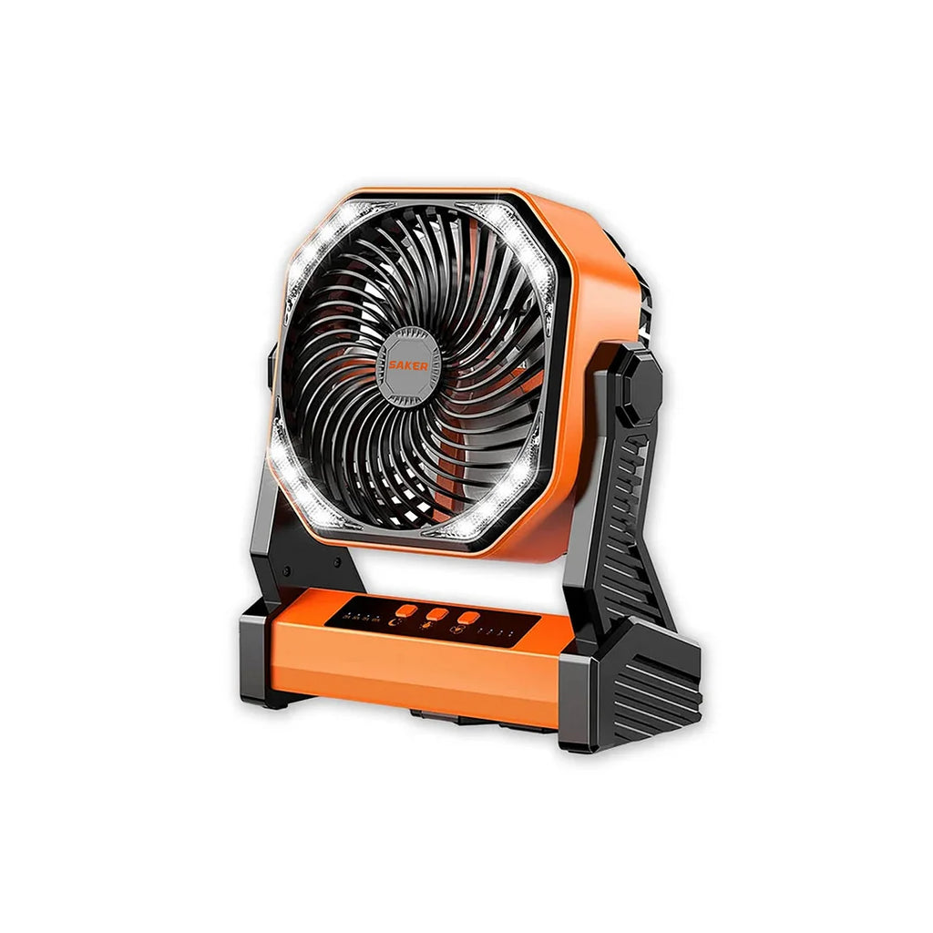 Rechargeable Camping Fan | 270° Rotation, LED Light & Portable Design for Outdoor Activities and Indoor Use