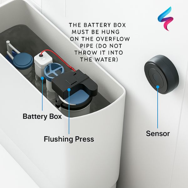 Touchless Intelligent Auto-Flush Sensor | Hygienic, Adjustable Motion Activation for Modern Toilets