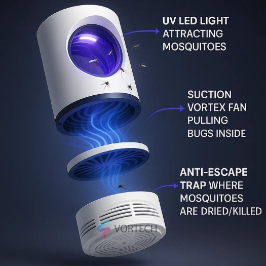 UV Light Insect Trap | Non-Toxic, Waterproof & Effective Mosquito & Fly Killer for Indoor and Outdoor Use