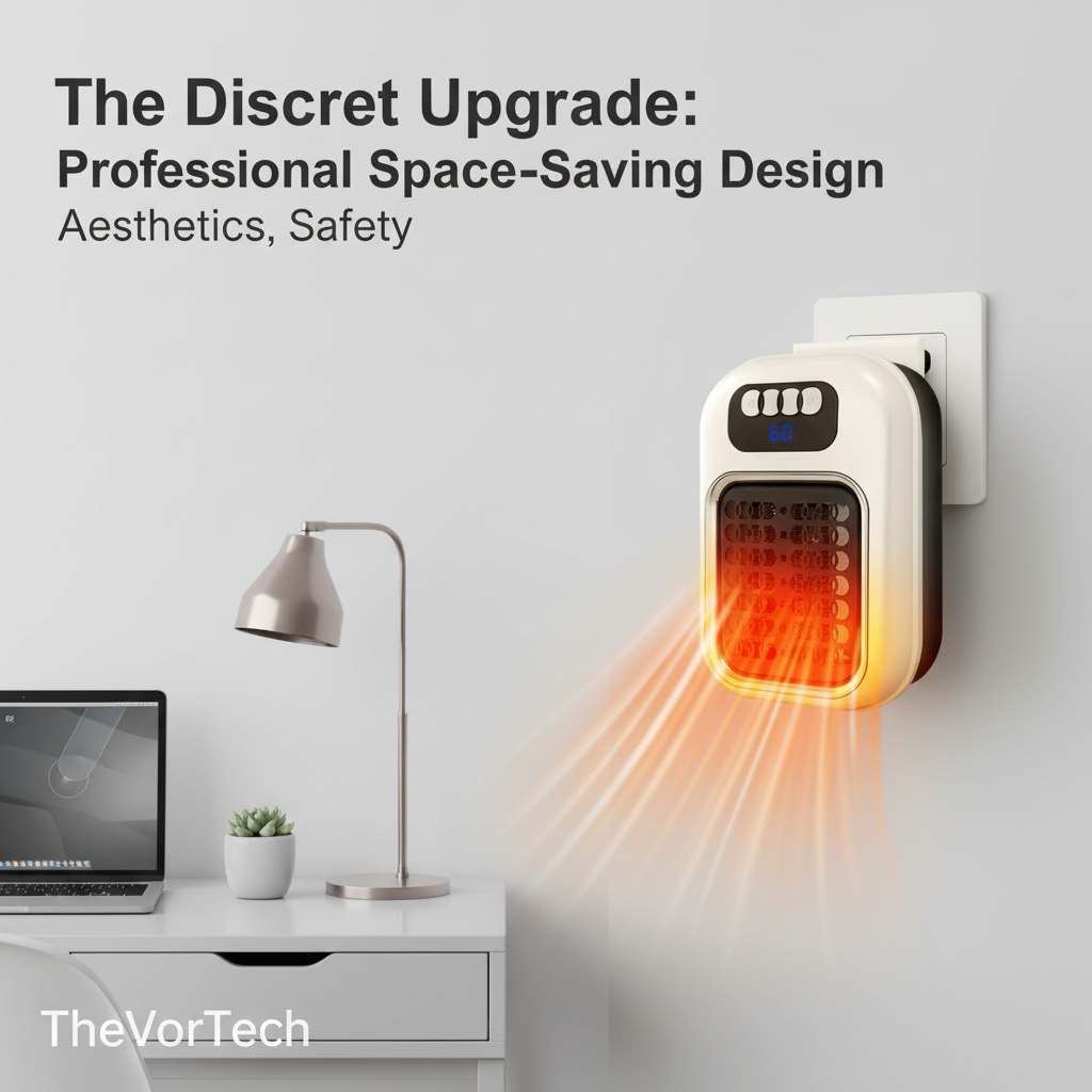 Portable Office Wall Heater | Space-Saving Silent Ceramic Heat with Remote Control and Intelligent Desktop Climate Control