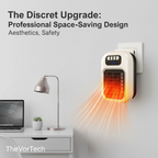 Portable Office Wall Heater | Space-Saving Silent Ceramic Heat with Remote Control and Intelligent Desktop Climate Control