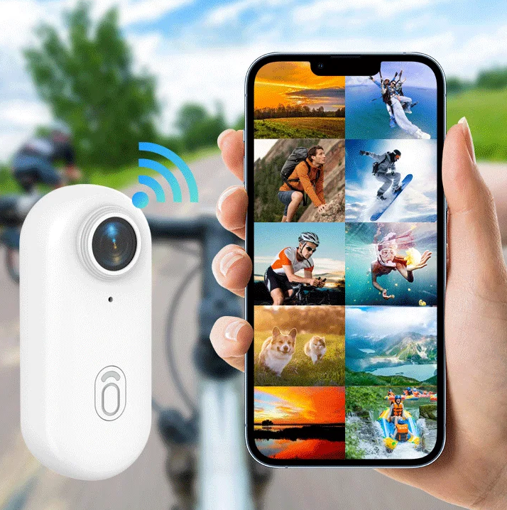 Ultra-Compact 4K WiFi Action Camera | Lightweight, Helmet-Friendly Design for Motorcyclists and Outdoor Adventurers