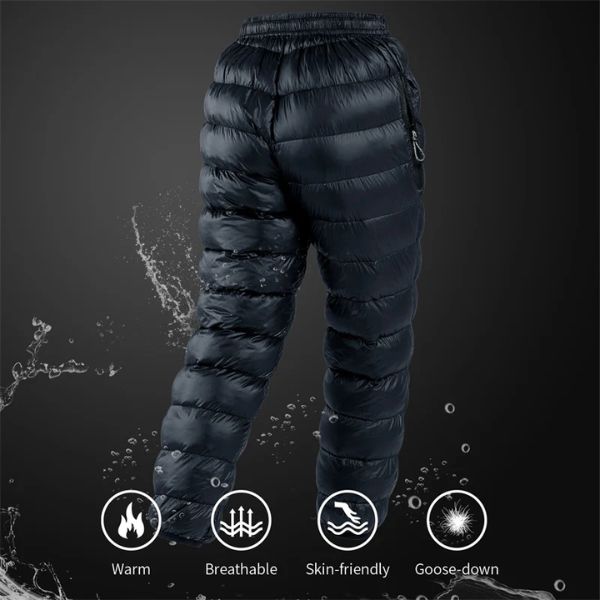 Outdoor Thermal Goose Down Pants | Lightweight, Windproof & Ideal for Skiing, Snowboarding, and Cold Weather Adventures