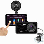 High-Definition Dual Dash Cam 1920x1080P Front and Rear Camera for Cars - 4-Inch Display, Night Vision, Loop Recording