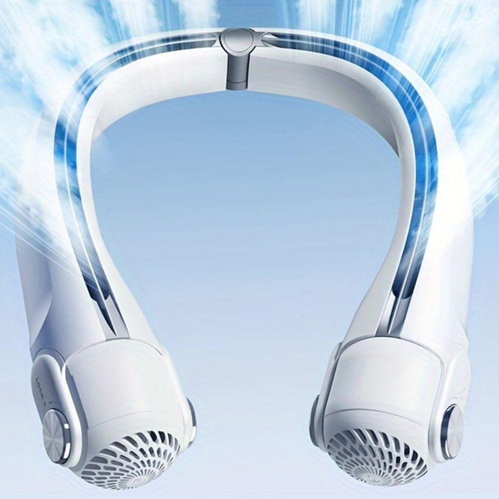 Rechargeable Personal Neck Cooling Fan | Lightweight, Adjustable Speed & Hands-Free Design for Outdoor Activities