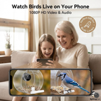 MyWingCam™ Bird Feeder with Camera 1080P HD | Wireless Bird House with Camera for Outside – Window or Hanging Bird Feeder Cam with Night Vision, Audio & Free App – Live Bird Feeder Cam