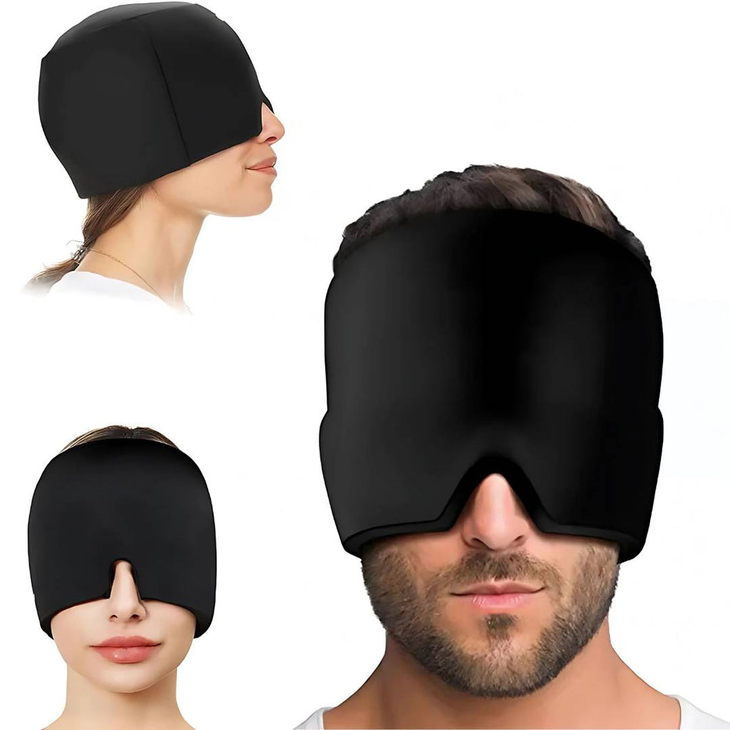 Migraine Gel Hood | Cooling Comfort, Pressure Therapy & Light Blocking for Instant Headache Relief