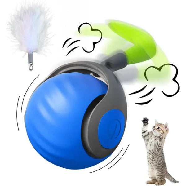 Smart Interactive Cat Ball - Motorised Pet Gravity Toy with Laser & Rechargeable Aiveys Jumping Play Ball