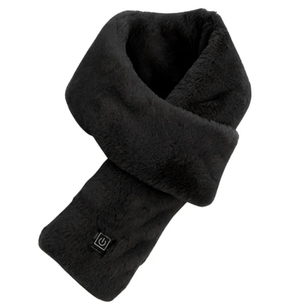 Heated Faux Fur Scarf | Rechargeable USB Neck Warmer for Winter Commutes & Outdoor Activities
