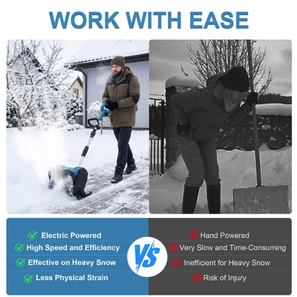 Efficient Handheld Cordless Electric Shovel - Battery Powered for Easy Snow Removal & Storage