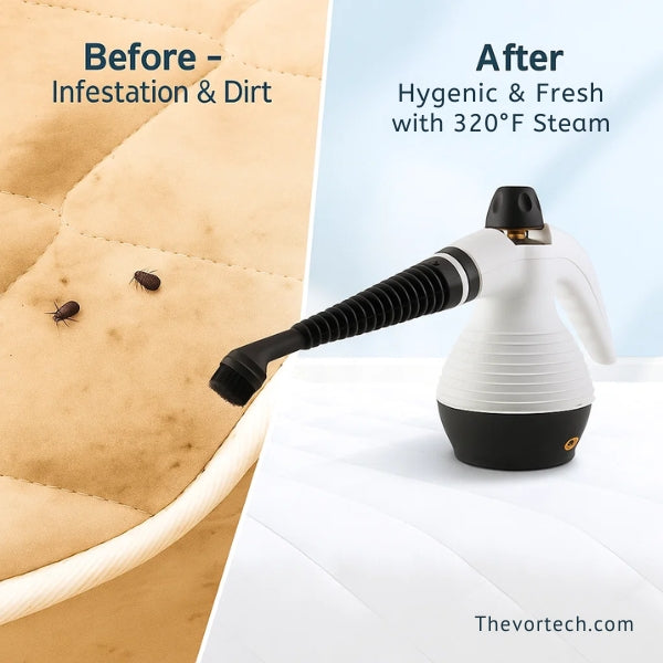 Steam Cleaner | 320°F High-Temperature Power for Bed Bug Removal & Germ-Free Home Cleaning