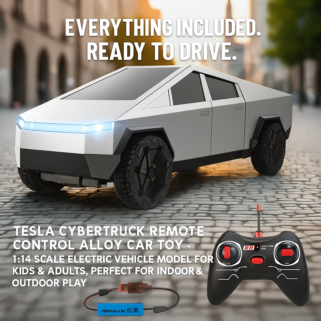 Tesla CyberTruck Remote Control Alloy Car Toy - 1:14 Scale Electric Vehicle Model for Kids & Adults, Perfect for Indoor & Outdoor Play