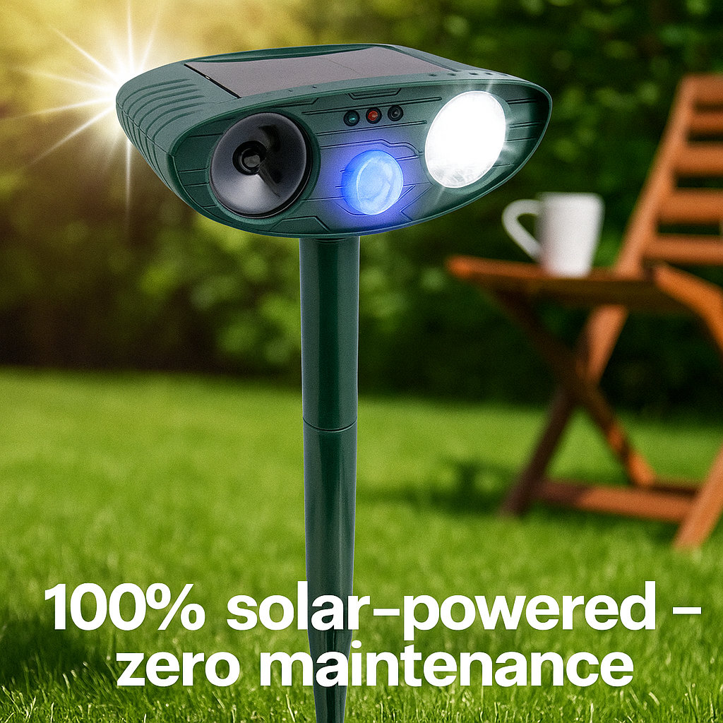 Ultrasonic Outdoor Mouse Repeller | Solar Powered, Waterproof & Chemical-Free for Home and Garden Use