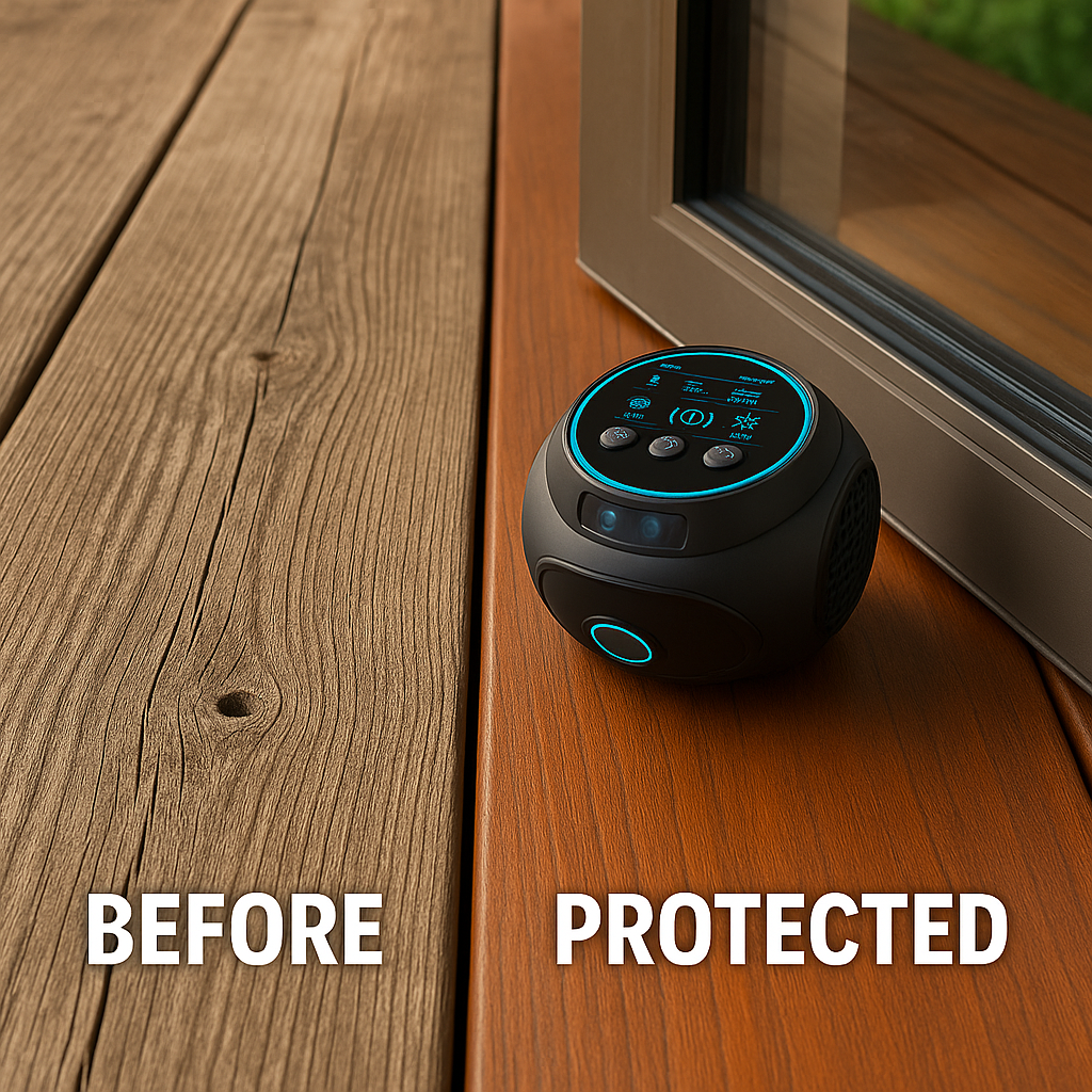 Bee & Wasp Ultrasonic Repellent Device | 360° Electronic Wood Bee Repellent, Plug-In Indoor Bee Zapper & Insect Control Solution