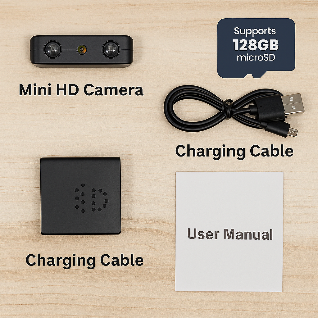 Wireless Miniature Camera with Audio | Night Vision, WiFi Connectivity & Compact Design for Home Security Monitoring