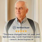 Posture Corrector and Back Brace for Elderly Men – Adjustable Lumbar Support to Relieve Back Pain and Improve Posture