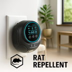 Plug-In Ultrasonic Rat Repellent | 4-Speaker Electronic Rodent Deterrent for Indoor Use – Silent, Chemical-Free & 3200 sq. ft. Coverage