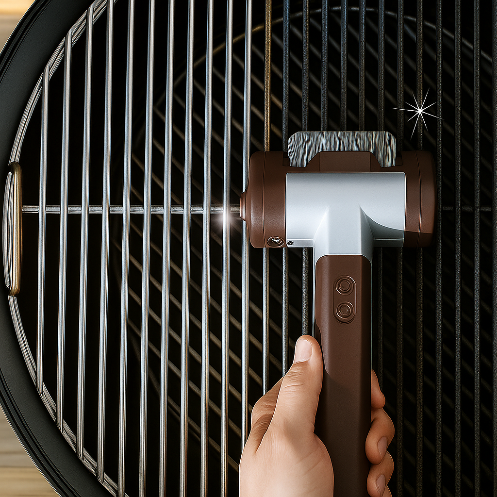 Cordless Electric Grill Cleaner | Bristle-Free, LED Spotlight & Fast 350 RPM Cleaning for Effortless Grill Maintenance