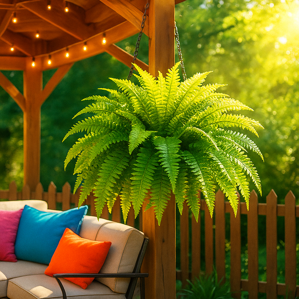 UV Resistant Lifelike Artificial Boston Fern | Realistic, Easy Maintenance & Ideal for Indoor/Outdoor Decoration