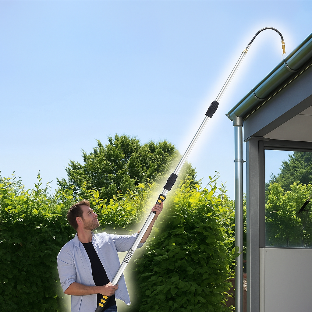 Gutter Cleaning Tool Telescopic Wand - Hose Attachment for Easy Ground-Level Rain Gutter Maintenance