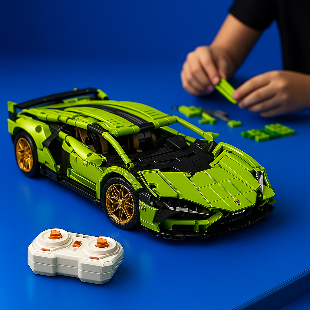 Racing Supercar Building Blocks | 1280-Piece Mechanical Speed Vehicle with Wireless Control for Kids & Adults