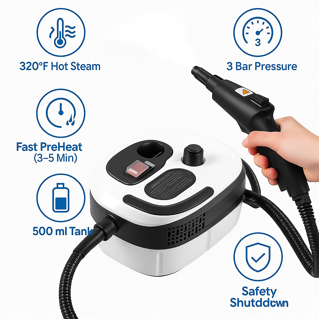 Steam Cleaner | Chemical-Free, Safe for Children & Pets for a Healthy Home