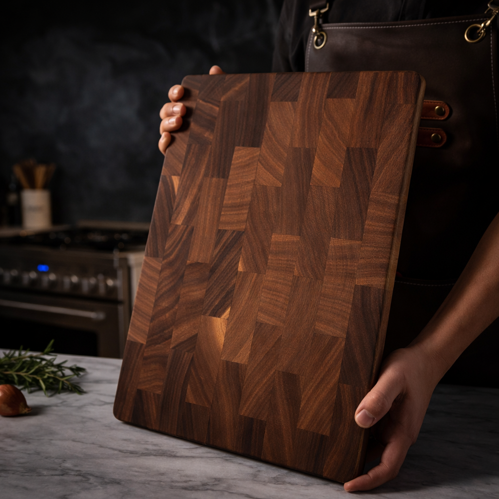Handcrafted Black Walnut Cutting Board | Premium Knife-Friendly Hardboard for Professional Prep and Luxury Charcuterie Display