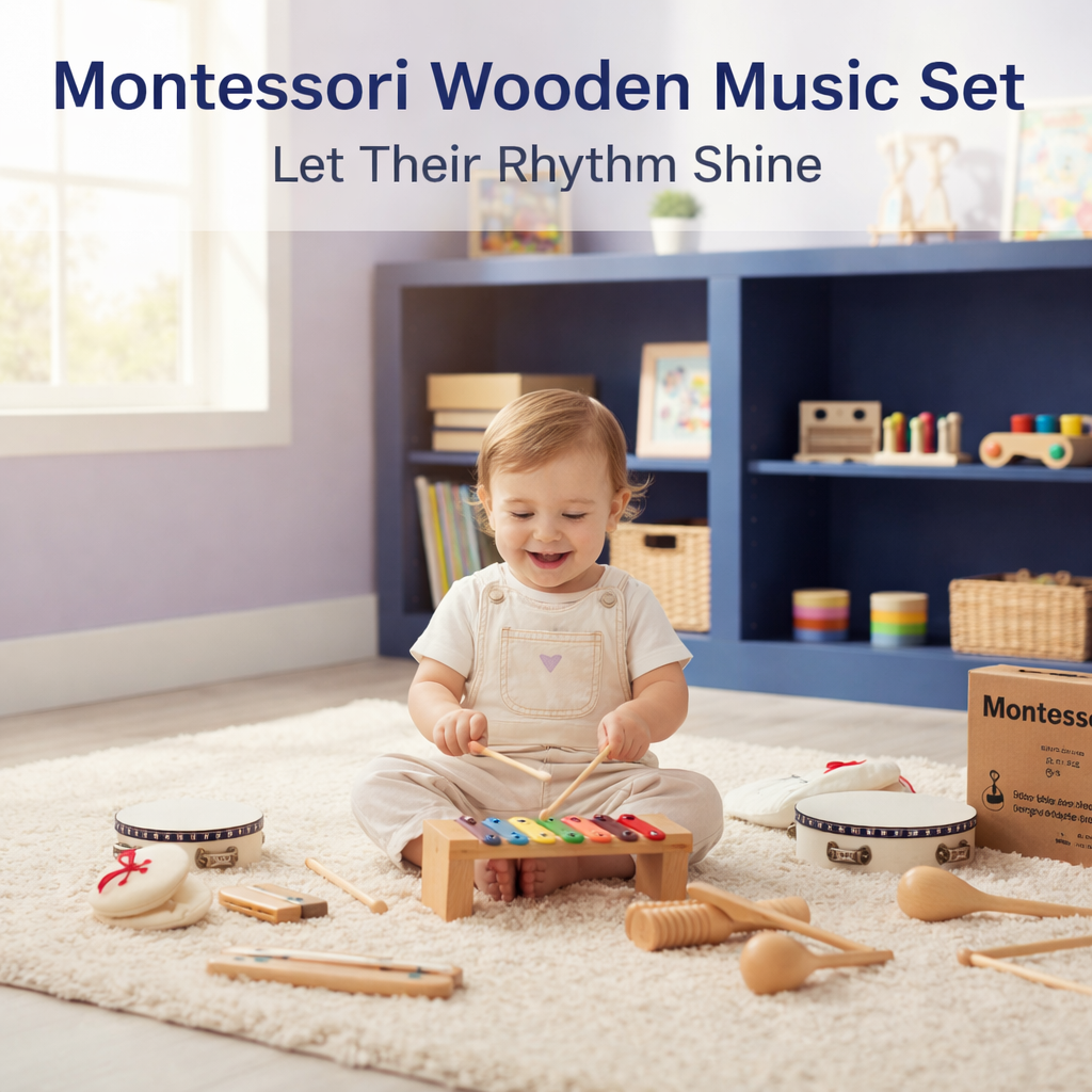 Montessori Wooden Musical Instruments – Rhythm & Sensory Play | 10 Pieces