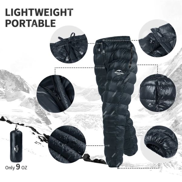 Outdoor Thermal Goose Down Pants | Lightweight, Windproof & Ideal for Skiing, Snowboarding, and Cold Weather Adventures