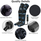Air Compression Leg Massager Wrap - Relaxing Leg Therapy with Adjustable Air Pressure - Ideal for Circulation & Muscle Relief