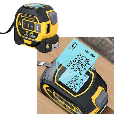 3-in-1 Laser Tape Measure - Distance, Area, & Volume Measurements