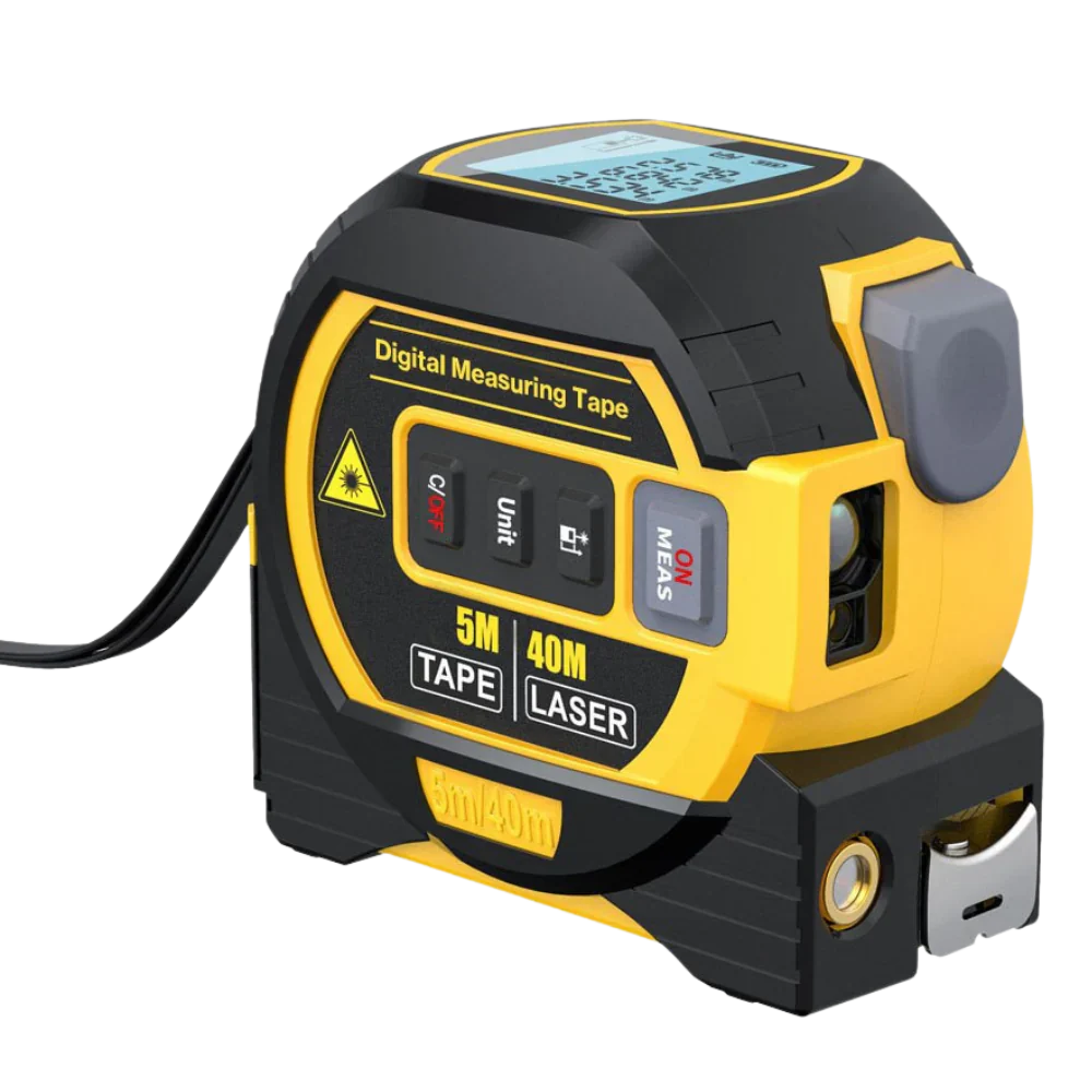 3-in-1 Laser Tape Measure - Distance, Area, & Volume Measurements