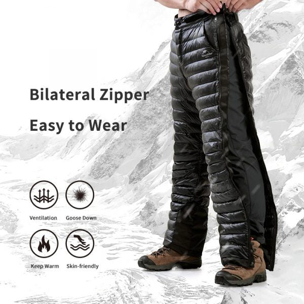 Outdoor Thermal Goose Down Pants | Lightweight, Windproof & Ideal for Skiing, Snowboarding, and Cold Weather Adventures