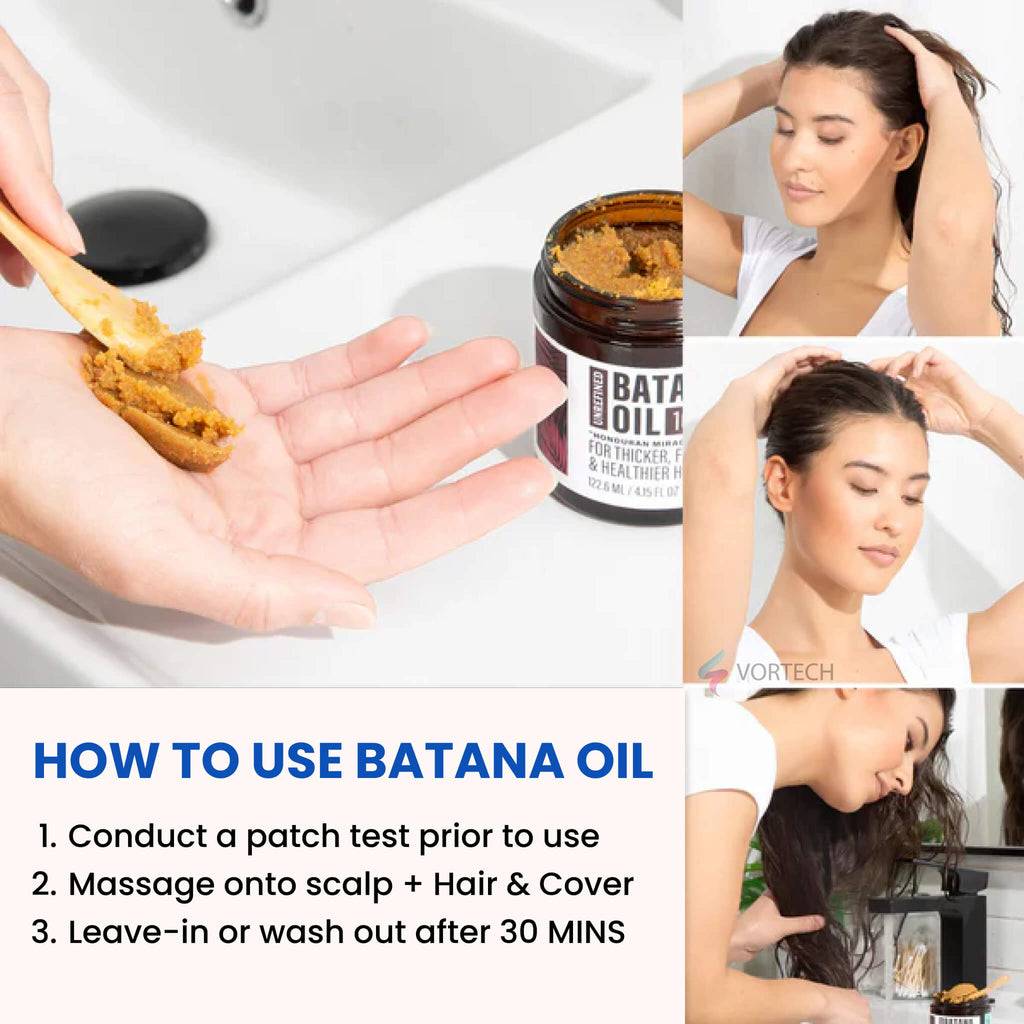 100% Pure Batana Oil | Deeply Moisturizing, Promotes Hair Growth & Repairs for Healthy Skin and Hair